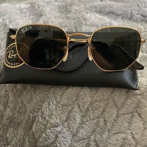 RAYBAN hexagonal flat polarized sunglasses